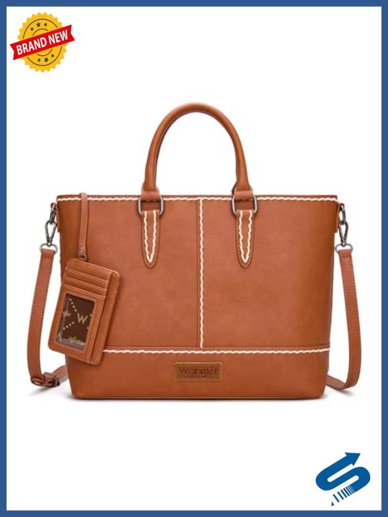 Faux Leather Tote Bag With Removable Card Holder, Top Handle Crossbody